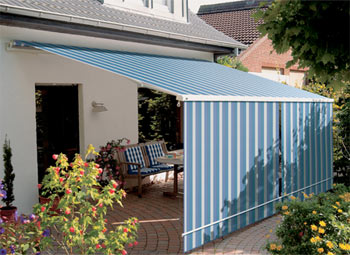 blue home awning